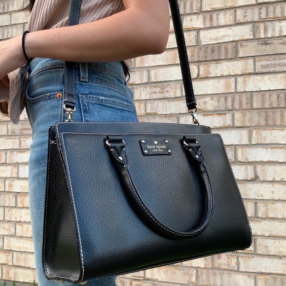 Kate Spade Black Cow Leather Satchel - Picture 1 of 5